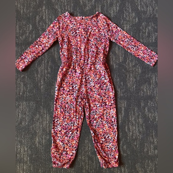EUC, Old Navy Toddler Girl Floral cotton jumpsuit size 4T - Picture 5 of 13